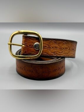 Men’s Leather Belt Size 42 Phillimore Leather Handmade Eagle River Alaska EUC